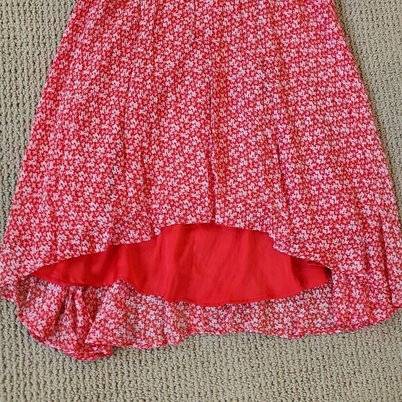 New The Kooples Red Ditsy Flowers Spring Liberty Dress Fit Flare PInup 1 / S - Picture 7 of 9